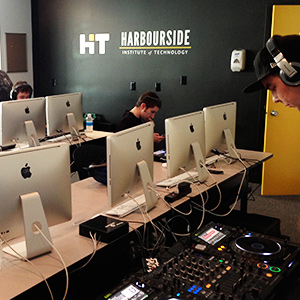 Instructing a DJ class at the Harbourside Institute of Technology